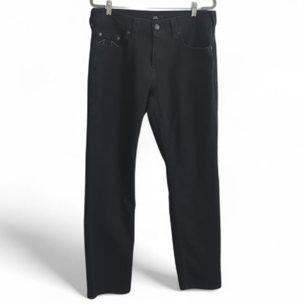 True Religion Black Gino Relaxed Slim Jeans w Pockets Size 34